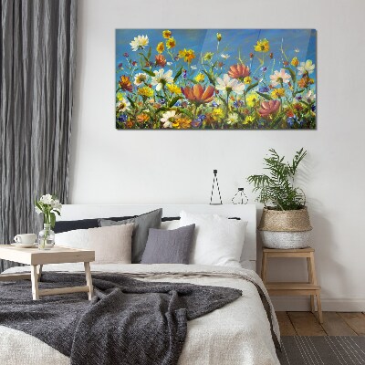 Spring floral landscape Glass Wall Art