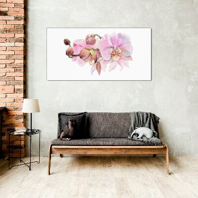 Orchid in pastel shades Glass Wall Art