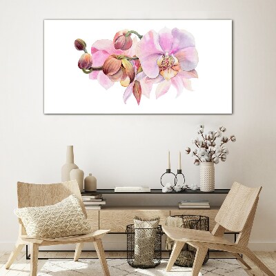 Orchid in pastel shades Glass Wall Art