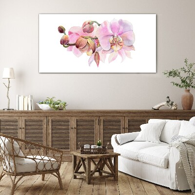 Orchid in pastel shades Glass Wall Art