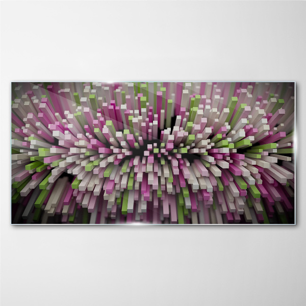Geometric explosion of colors Glass Wall Art