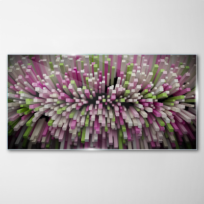 Geometric explosion of colors Glass Wall Art