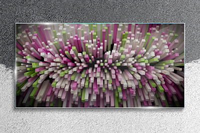 Geometric explosion of colors Glass Wall Art