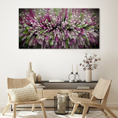Geometric explosion of colors Glass Wall Art