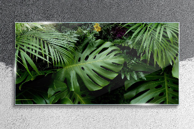 Tropical greenery in the depths of nature Glass Wall Art