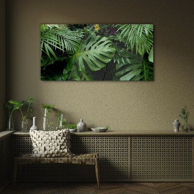 Tropical greenery in the depths of nature Glass Wall Art