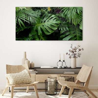 Tropical greenery in the depths of nature Glass Wall Art