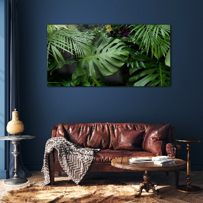 Tropical greenery in the depths of nature Glass Wall Art