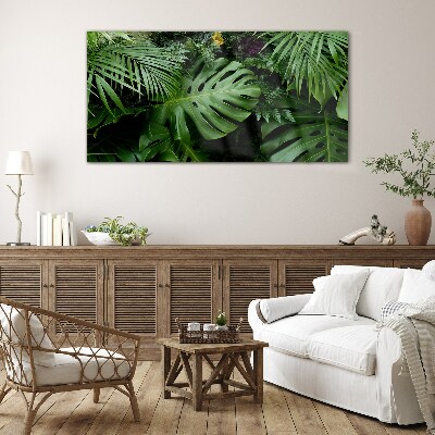 Tropical greenery in the depths of nature Glass Wall Art