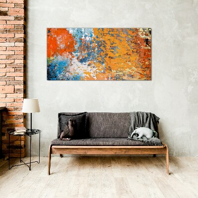 Dynamic colors in an abstract landscape Glass Wall Art