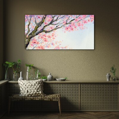Spring flower landscape Glass Wall Art