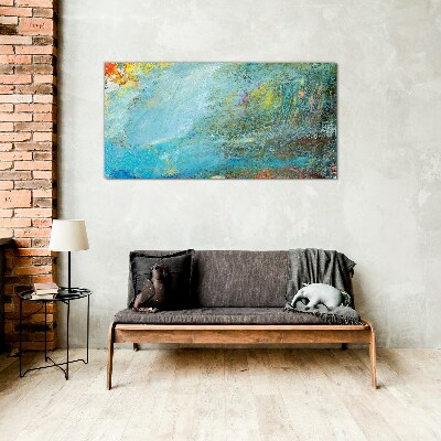 Abstract play of colors Glass Wall Art