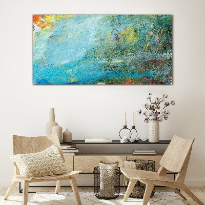 Abstract play of colors Glass Wall Art