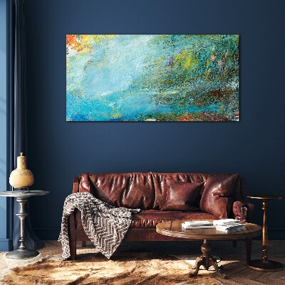 Abstract play of colors Glass Wall Art