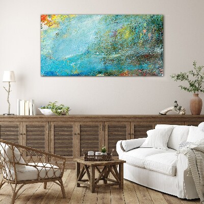 Abstract play of colors Glass Wall Art