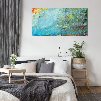 Abstract play of colors Glass Wall Art