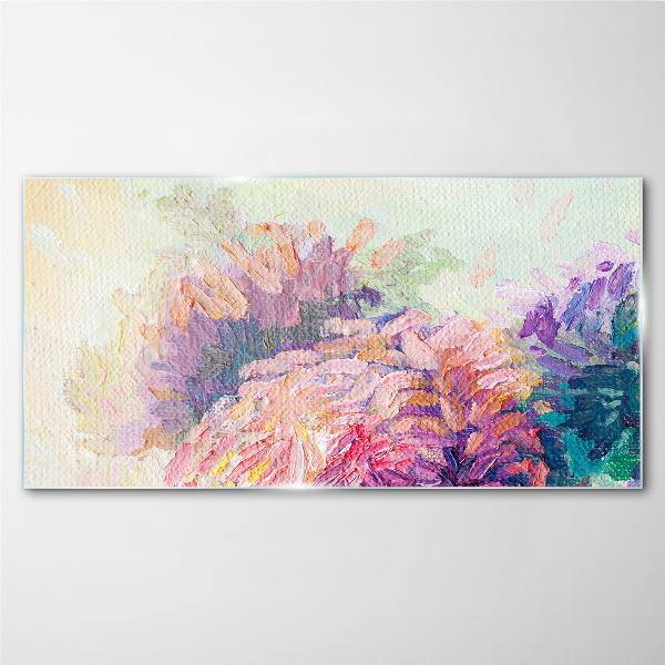 Floral dreams in pastel tones Glass Wall Art