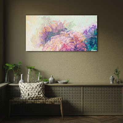 Abstract painting flowers Glass Wall Art