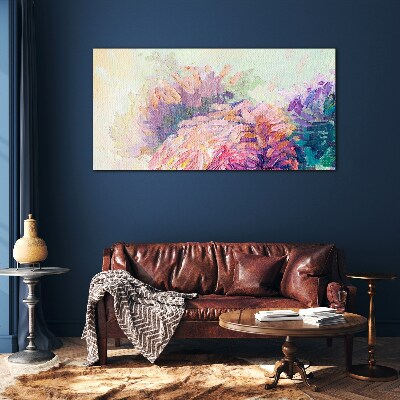 Abstract painting flowers Glass Wall Art