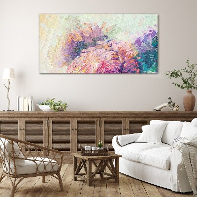 Floral dreams in pastel tones Glass Wall Art