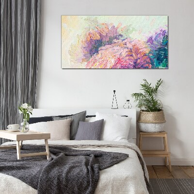 Abstract painting flowers Glass Wall Art