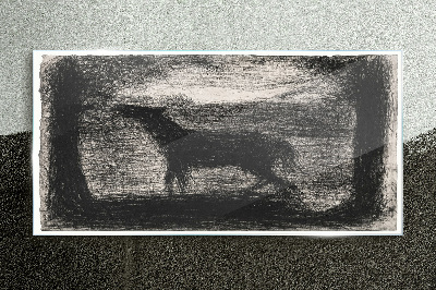 Shadow of a horse in the forest Glass Wall Art