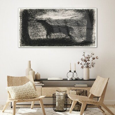Shadow of a horse in the forest Glass Wall Art