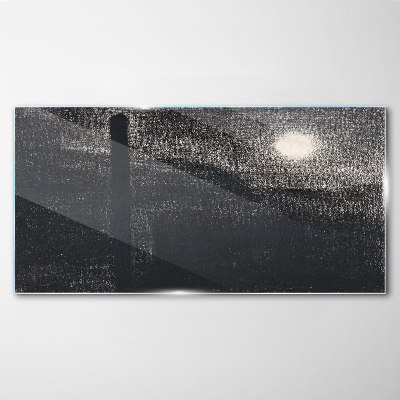 Sunset over the city Glass Wall Art