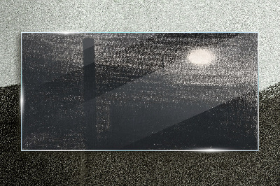 Sunset over the city Glass Wall Art