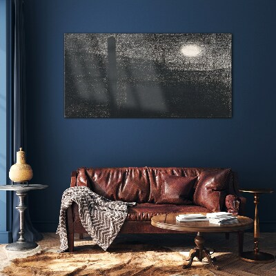 Sunset over the city Glass Wall Art