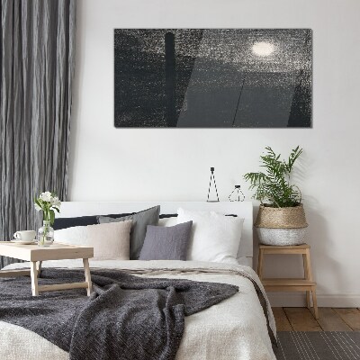Sunset over the city Glass Wall Art