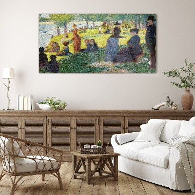 Summer afternoon on the river Glass Wall Art