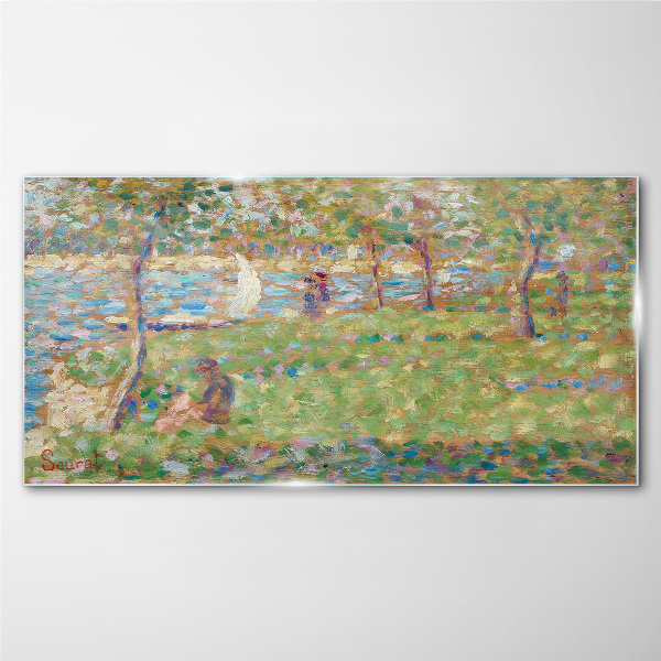 Summer afternoon on the river Glass Wall Art