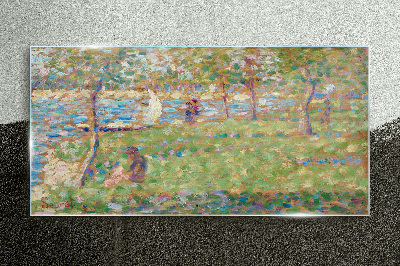 Summer afternoon on the river Glass Wall Art