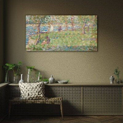 Summer afternoon on the river Glass Wall Art