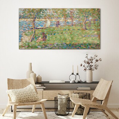 Summer afternoon on the river Glass Wall Art