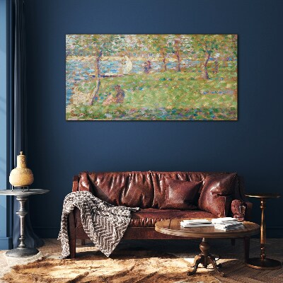Summer afternoon on the river Glass Wall Art