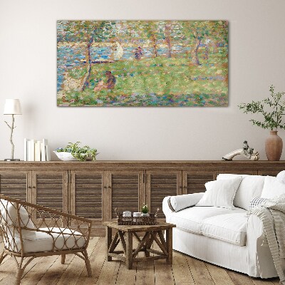 Summer afternoon on the river Glass Wall Art