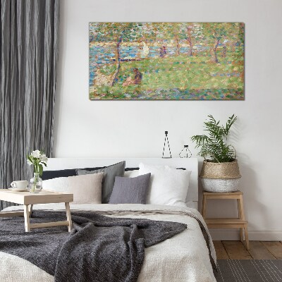 Summer afternoon on the river Glass Wall Art