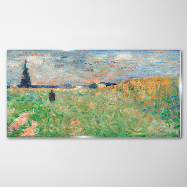 A walk among the greenery Glass Wall Art