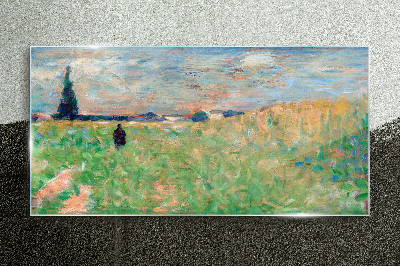 A walk among the greenery Glass Wall Art