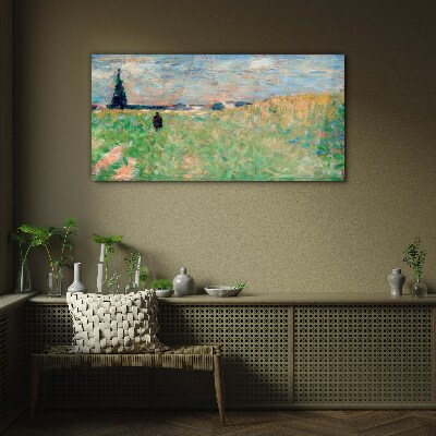 A walk among the greenery Glass Wall Art
