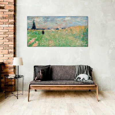 A walk among the greenery Glass Wall Art
