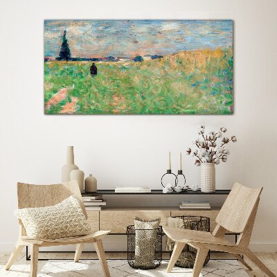 A walk among the greenery Glass Wall Art