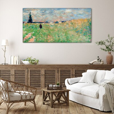 A walk among the greenery Glass Wall Art