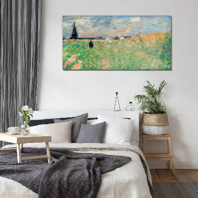 A walk among the greenery Glass Wall Art