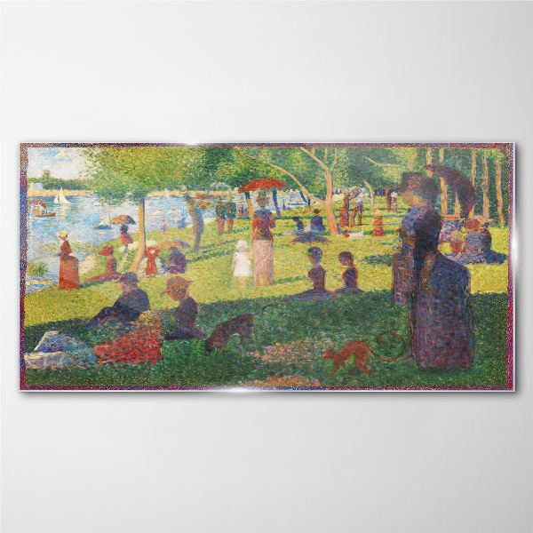 A summer day at the lake Glass Wall Art