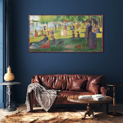 A summer day at the lake Glass Wall Art