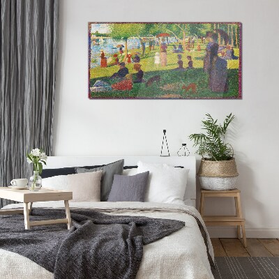 A summer day at the lake Glass Wall Art