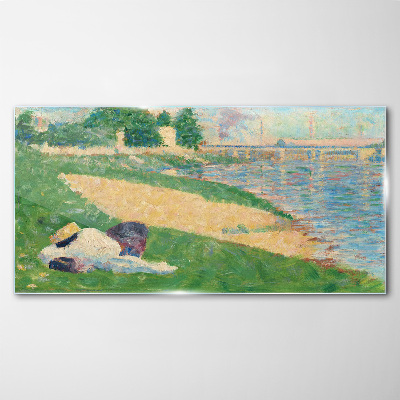 Summer laziness by the water Glass Wall Art